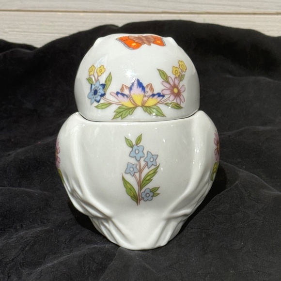 Vintage Mini Ceramic Floral Owl Trinket By Prestige - Picture 4 of 9